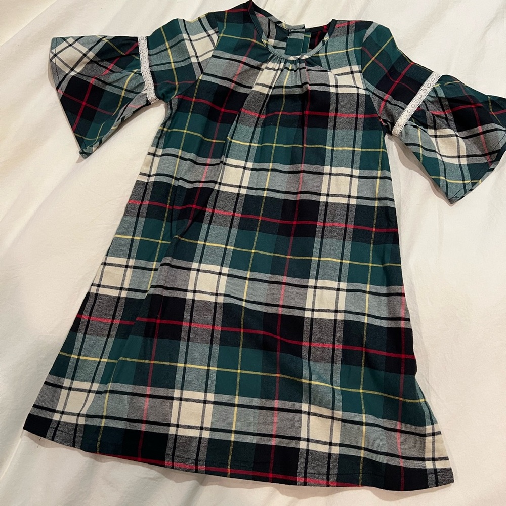 Pink Chicken Tartan Nightgown - Green and Red